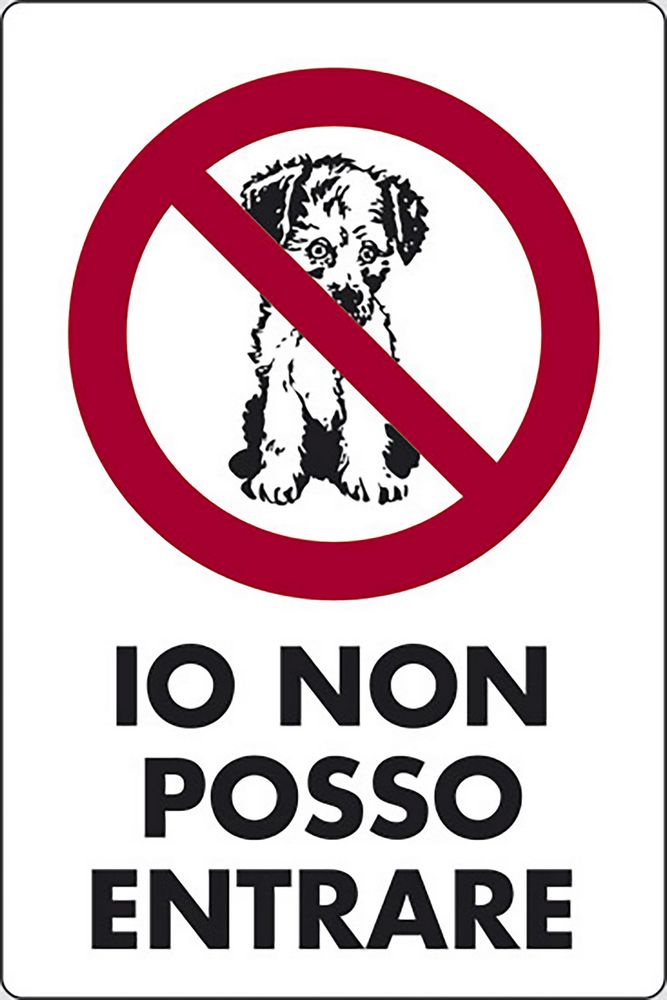 foto del prodotto cartello io non posso entrare negozi uffici 30cmx20cm