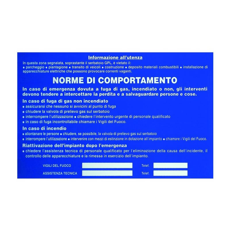 foto del prodotto cartello norme comportamento