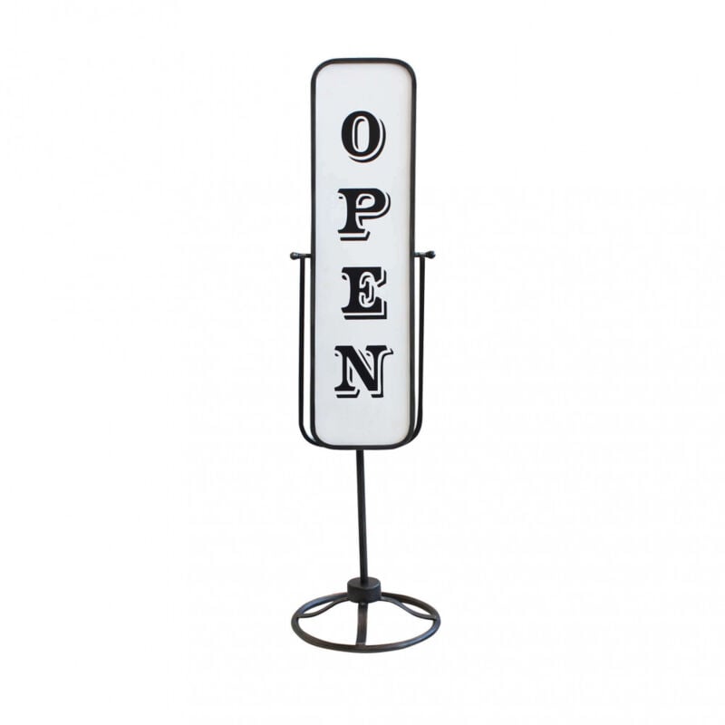 foto del prodotto cartello open close in acciaio cm 30x30x120,5 open