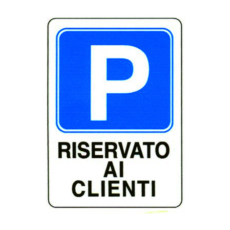 foto del prodotto cartello parcheggio riservato ai clienti cm.20x30h.