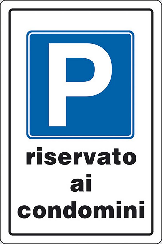 foto del prodotto cartello parcheggio riservato condomini auto 30cmx20cm