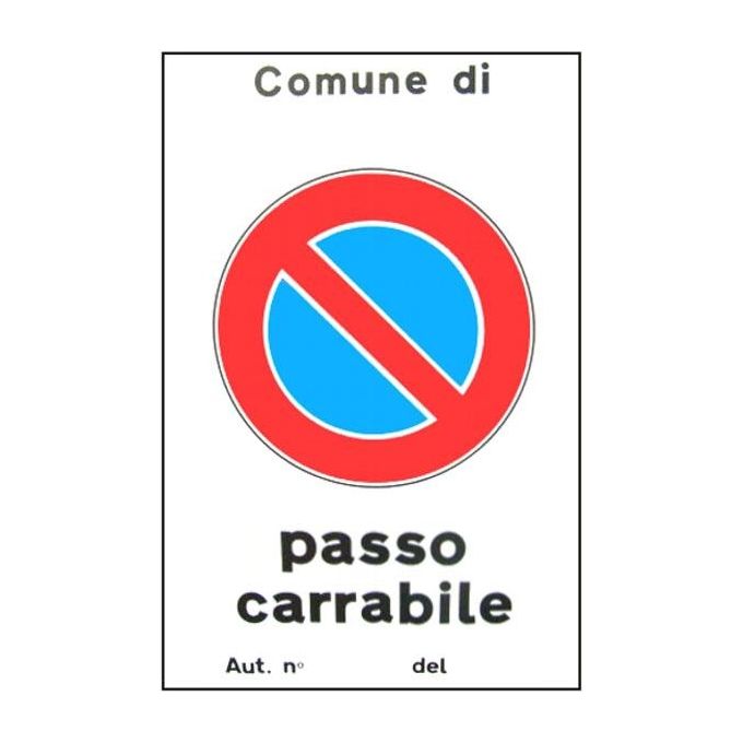 foto del prodotto cartello passo carrabile aut. 40x 60 alluminio