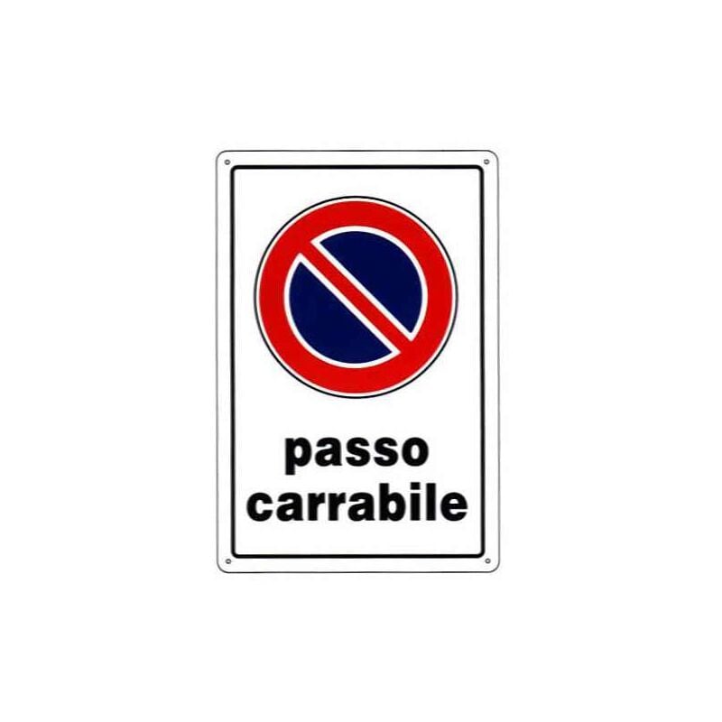 foto del prodotto cartello passo carrabile in polipropilene 20x33 cm