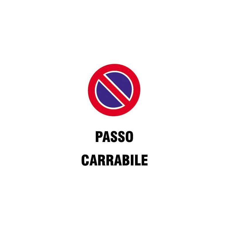 foto del prodotto cartello passo carrabile in polipropilene cm 20x30