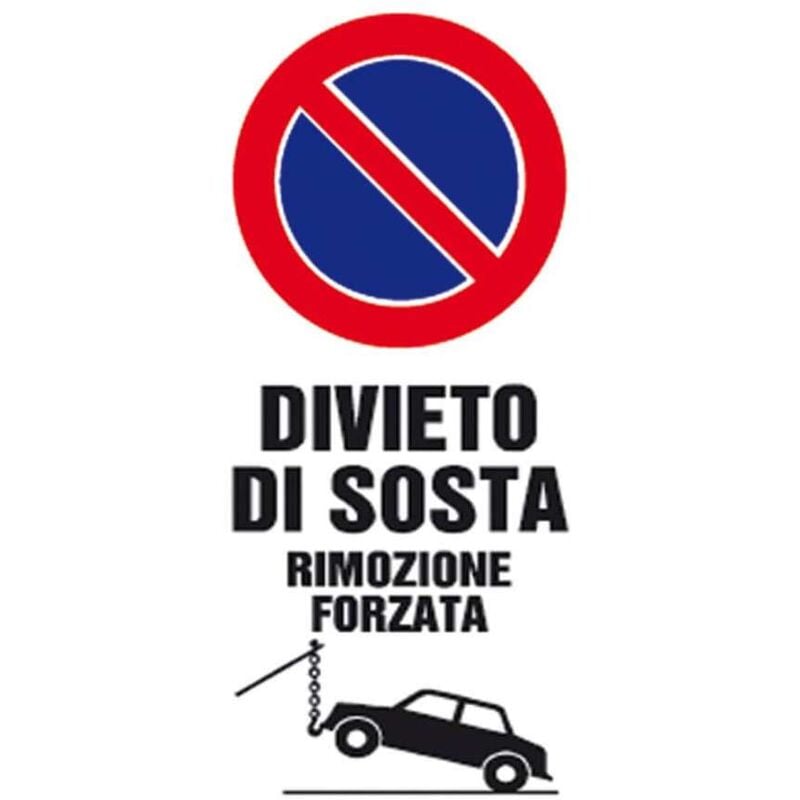 foto del prodotto cartello rimozione forzata 25x45 cm in polipropilene