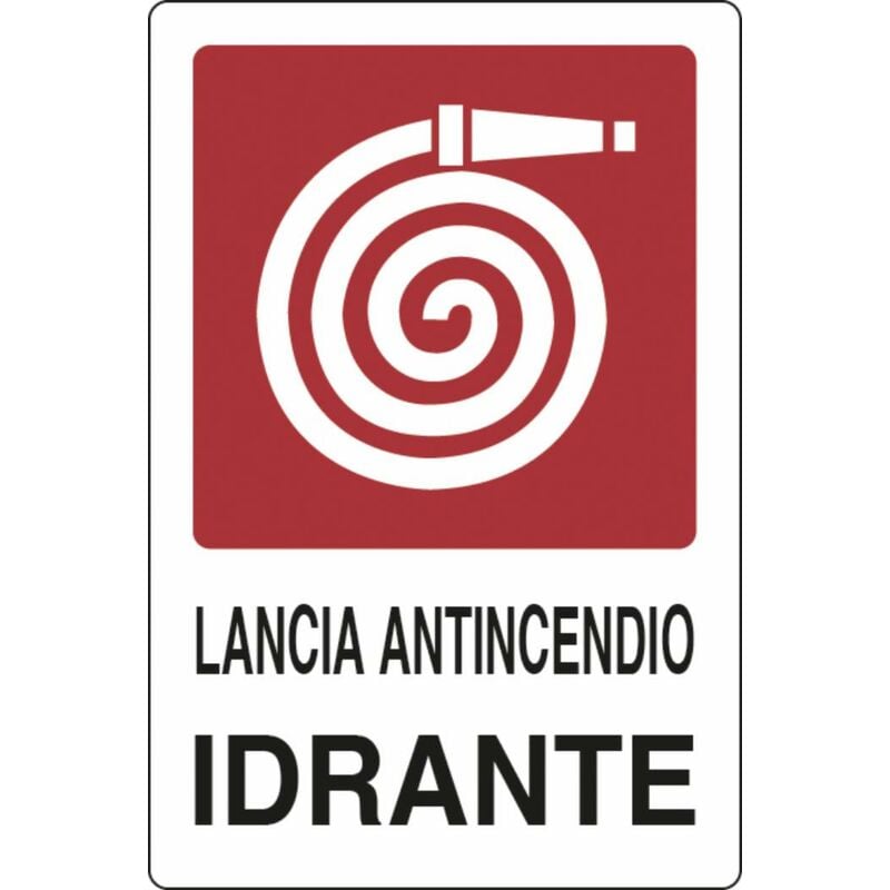 foto del prodotto cartello segnaletica ""lancia antincendio idrante"" 30x20