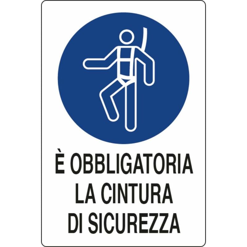 foto del prodotto cartello segnaletica obbligatora cintura di sicurezza 30x20