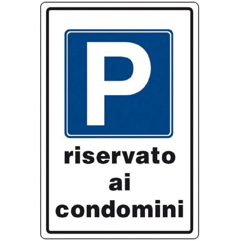 foto del prodotto cartello segnaletica parcheggio riservato ai condomini realizzato in pvc con dimensioni 20 x 30 cm 1 pezzo