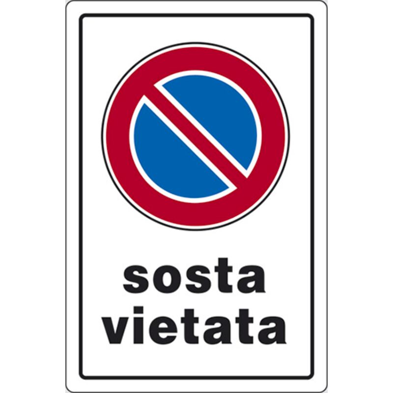 foto del prodotto cartello segnaletico cartelli segnaletici segnale in pvc esterno cm 20x30 10492v sosta vietata 1 10492 