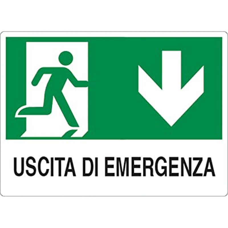foto del prodotto cartello segnaletico cartelli segnaletici segnale in pvc esterno cm 20x30 22872v uscita emergenza 22872 