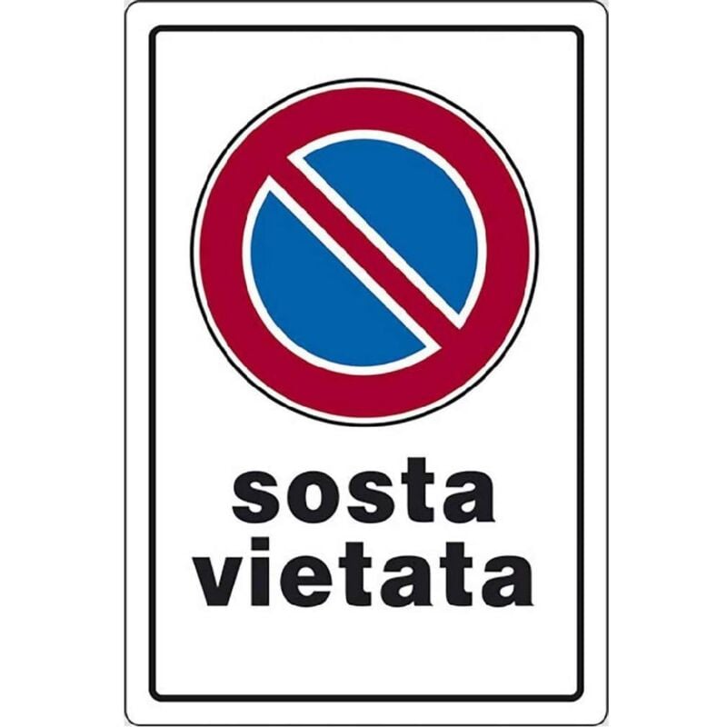 foto del prodotto cartello segnaletico sosta vietata realizzato in pvc con dimensioni 20 x 30 cm 1 pezzo