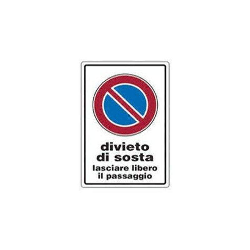 foto del prodotto cartello segnaletico tabella pvc divieto di sosta lasciare libero il passaggio