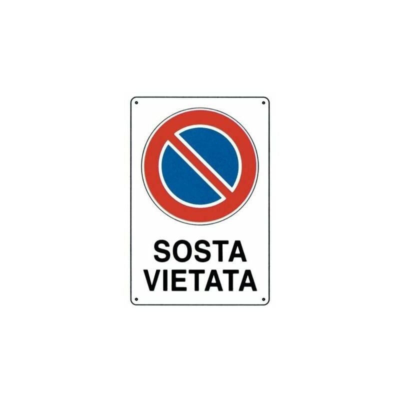 foto del prodotto cartello segnaletico targa tabella pvc divieto di sosta sosta vietata 20x30