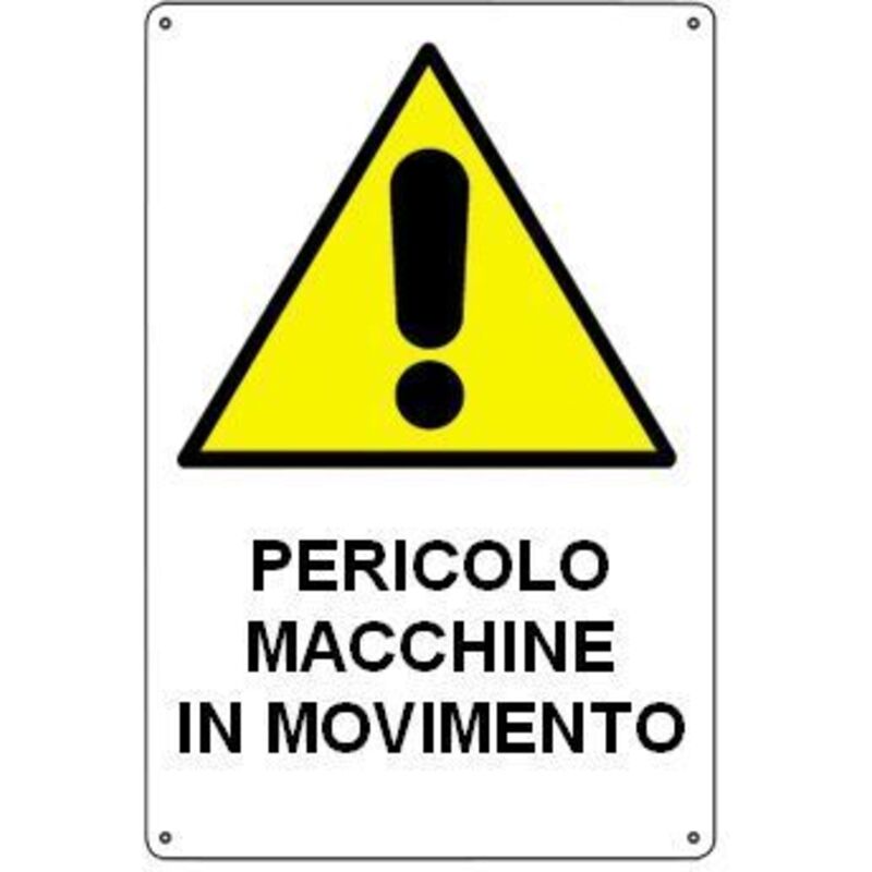 foto del prodotto cartello segnaletico targa tabella pvc pericolo macchine in movimento 34x48