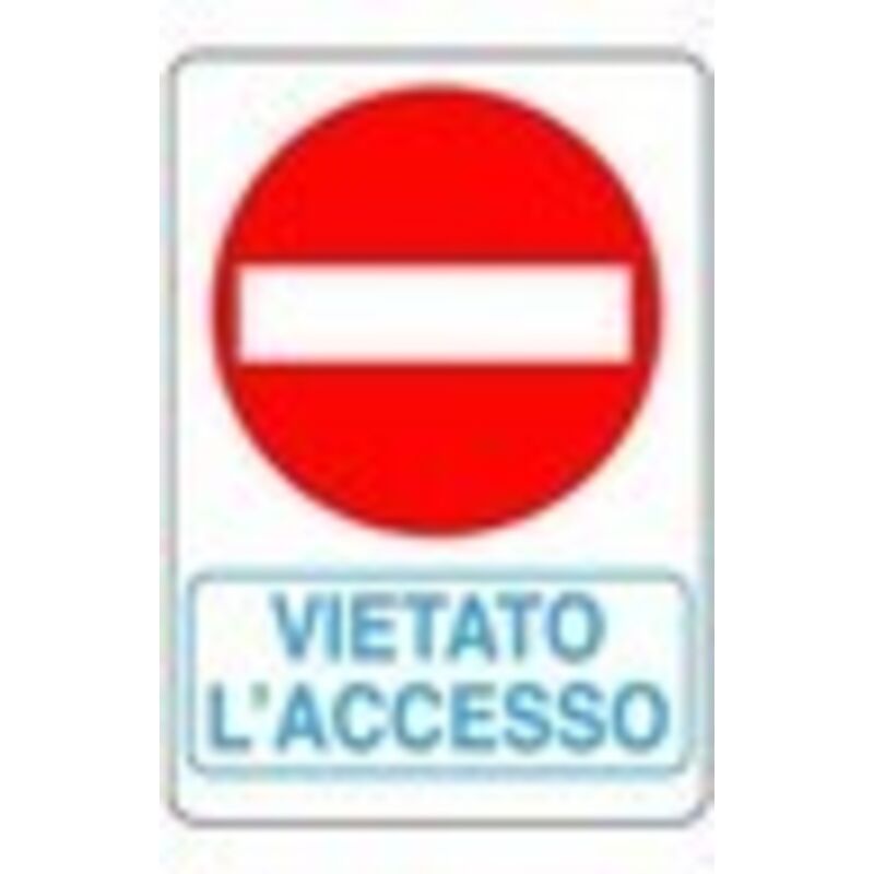 foto del prodotto cartello segnaletico targa tabella pvc plastica vietato l accesso 20x30
