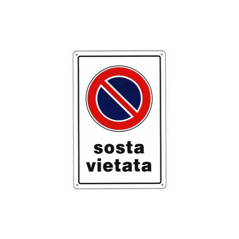 foto del prodotto cartello sosta vietata 20x 30 plastica