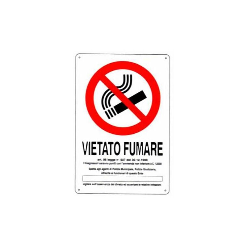 foto del prodotto cartello vietato fumare dl 20x 30 plastica