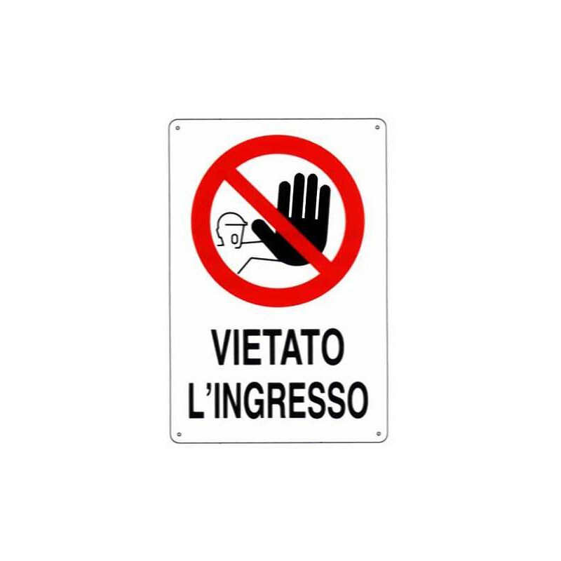 foto del prodotto cartello vietato l ingresso 20x 30 plastica