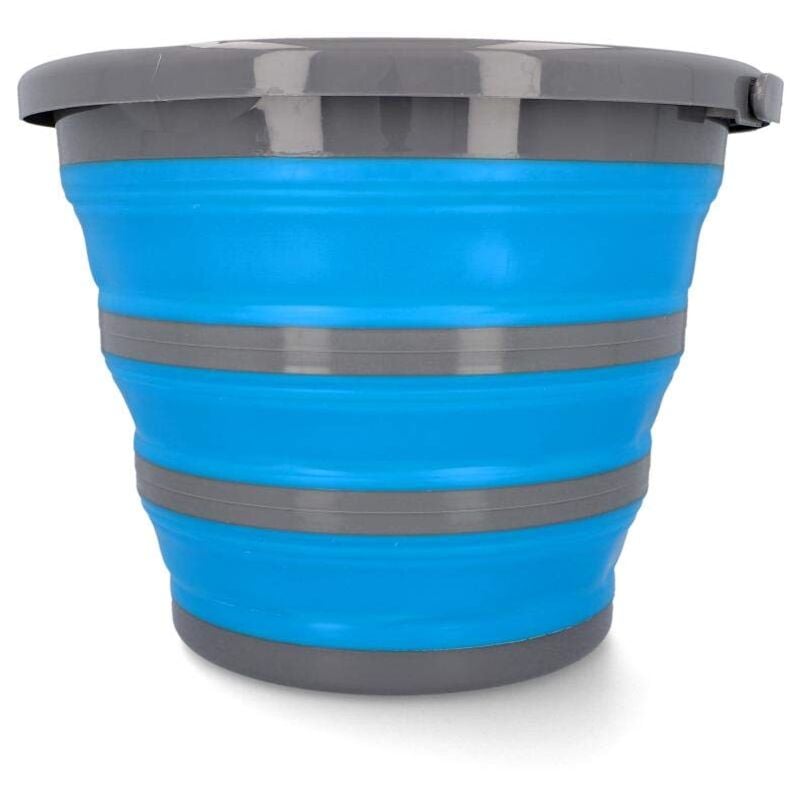 foto del prodotto cartrend secchio da 10 litri, pieghevole, per la casa, da campeggio, con beccuccio, per il trasporto, pieghevole, 1 pezzo, blu