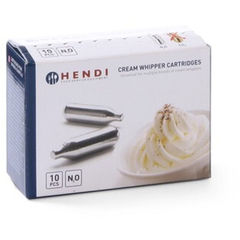 foto del prodotto cartucce hendi n2o 10 pezzi per crema, validit 5 anni