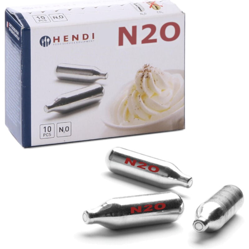 foto del prodotto cartucce per sifone per panna montata, gas n2o, 10 pz. hendi 588208