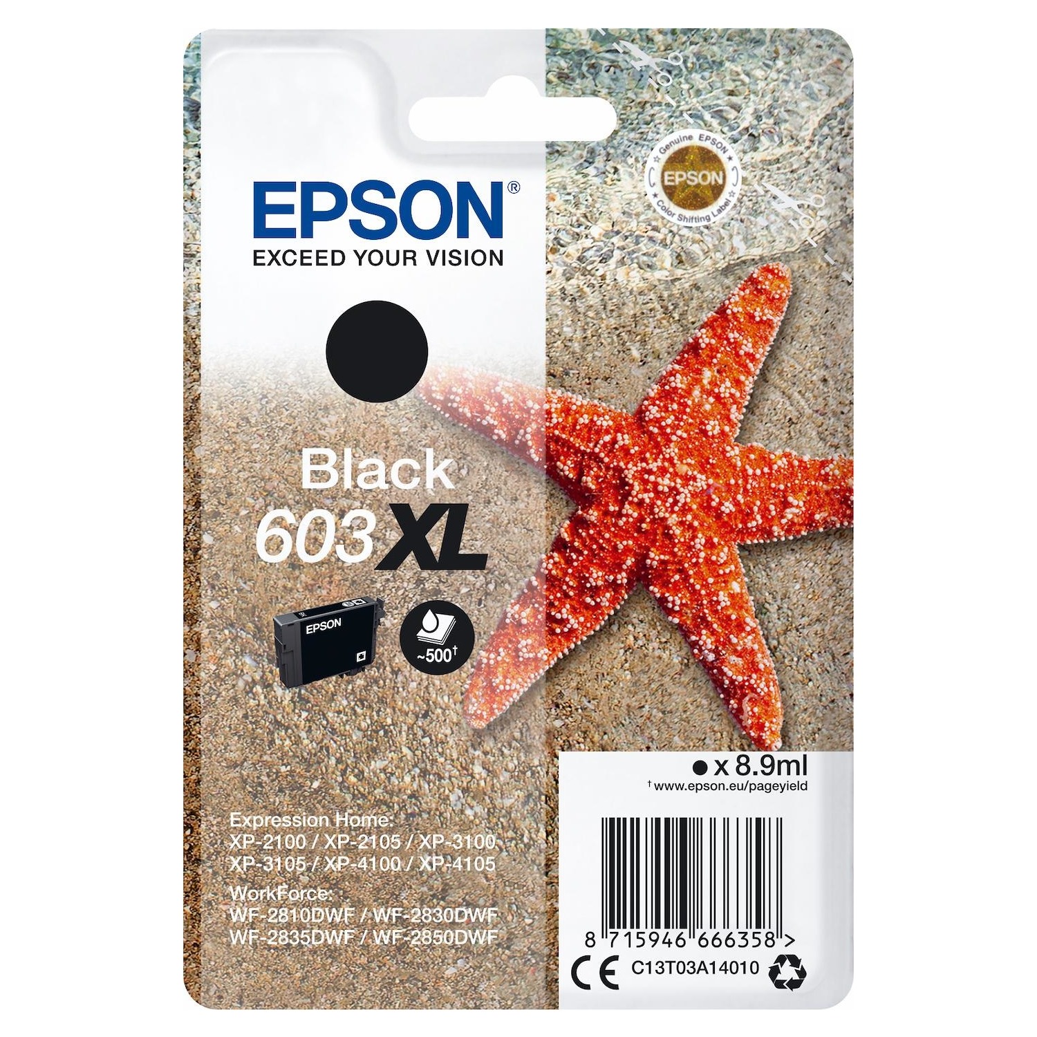 foto del prodotto cartuccia epson serie stella marina 603xl nera per xp 2100 xp 2105 xp 2150 xp 2155 xp 3100