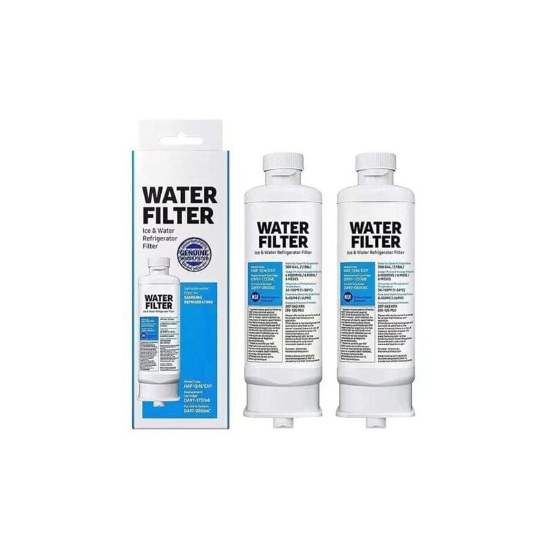 foto del prodotto cartuccia filtro 2x compatibile con filtro acqua per frigorifero samsung da97 17376b cartuccia per frigorifero haf qin exp , pezzi di ricambio per