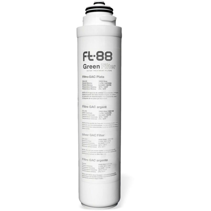foto del prodotto cartuccia filtro a carbone attivo argento ft88 per filtro sottolavello duo e trio uf