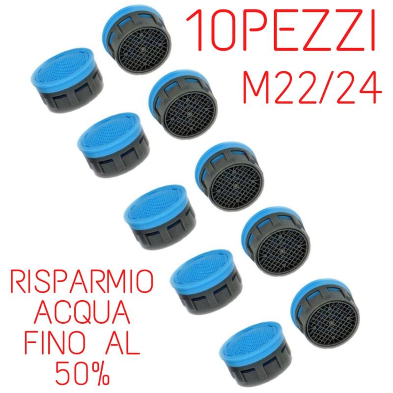 foto del prodotto cartuccia filtro anticalcare universale, per rompigetto aeratore rubinetto m22x1 m24x1 13,5 lit min. conf. 10 pz