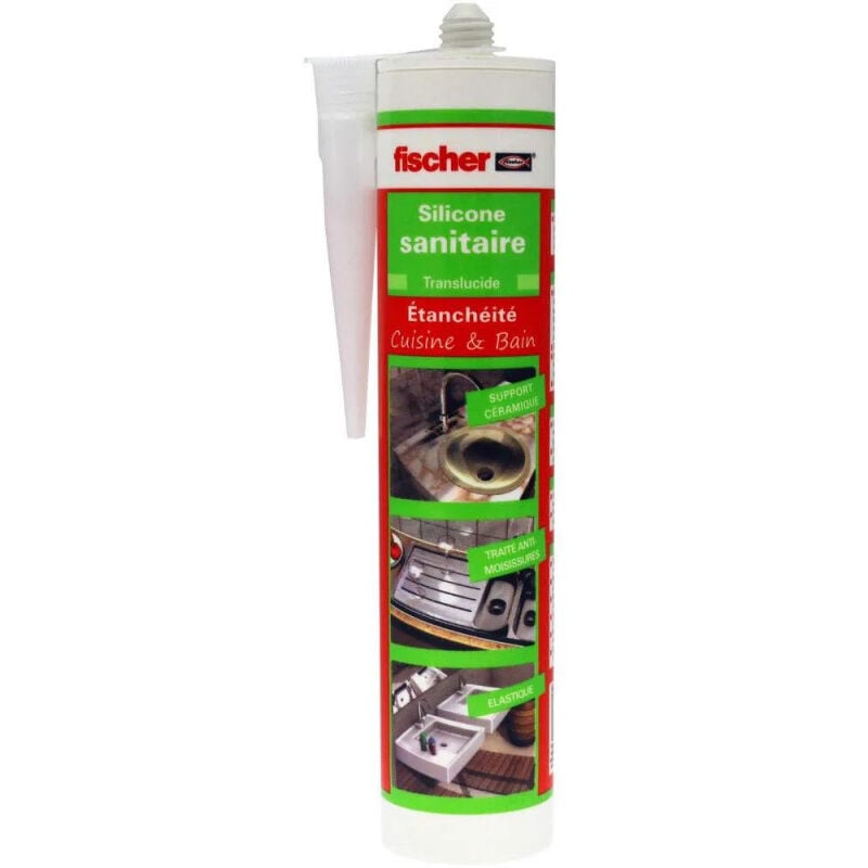 foto del prodotto cartuccia traslucida in silicone sanitario con fungicida 310ml