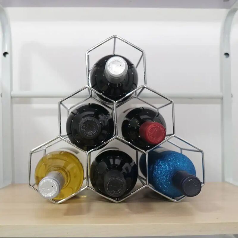 foto del prodotto casa collection cantinetta vino in filo metallico porta bottiglie fino a 6 posti 28x14xh26 cm