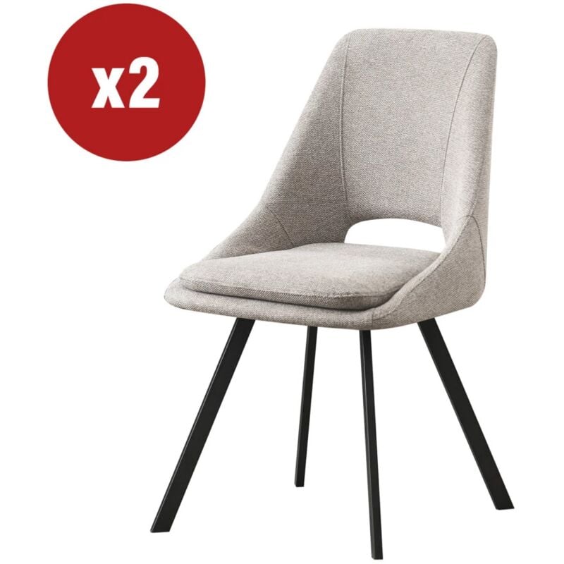 foto del prodotto casa collection - sedia da pranzo 'miranda' in tessuto beige 2 pezzi