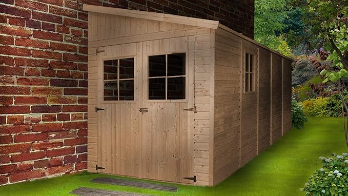 foto del prodotto casa da giardino in legno senza parete laterale 9,91 m timbela m341