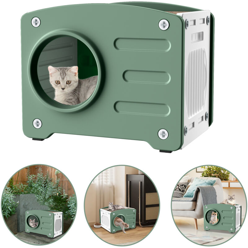 foto del prodotto casa per gatti caverna per gatti con tiragraffi per gatti casa per gatti in plastica ventilazione ottimale, strisce antiscivolo e facilit di pulizia