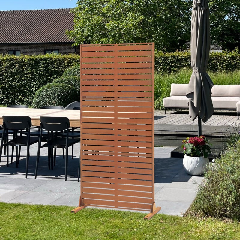 foto del prodotto casa.pro pannello divisorio nodepp da esterno in acciaio corten 180x90 cm marrone ossidato