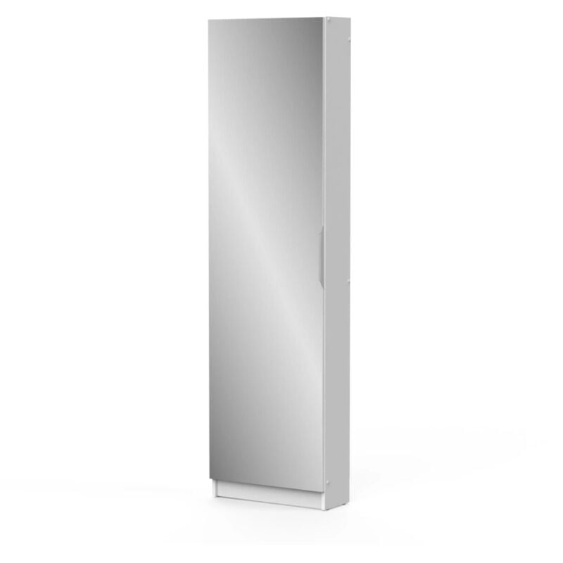 foto del prodotto casa vital armadio scarpiera bianco con anta a specchio, 50x20x180 cm