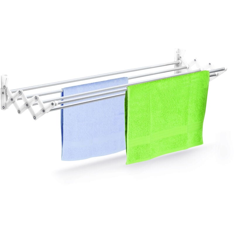 foto del prodotto casabriko - 32112 stendibiancheria a soffietto, alluminio e nylon, bianco, 120 cm, bianco/alluminio