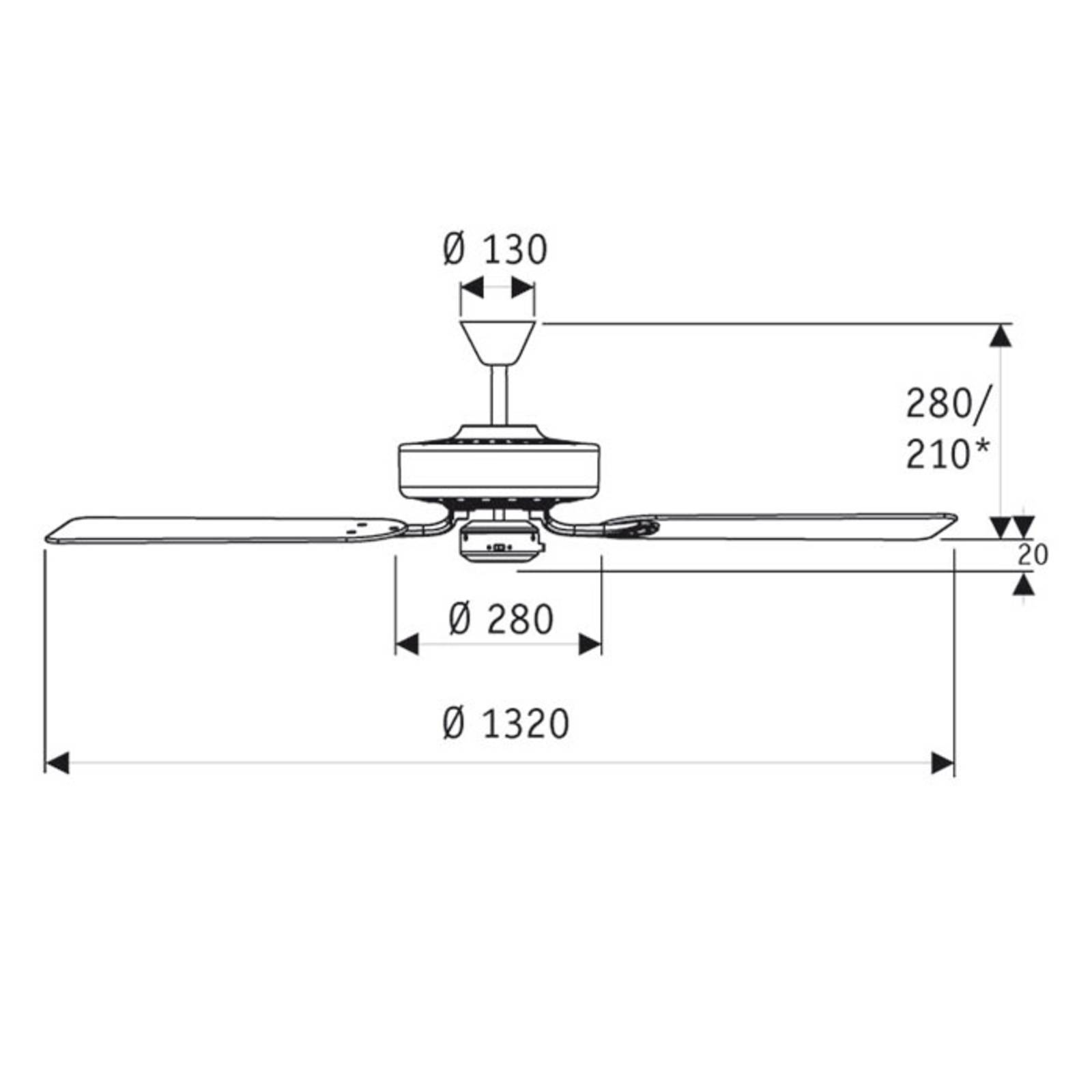 foto del prodotto casafan ventilatore a pale classic royal 132 cromo faggio