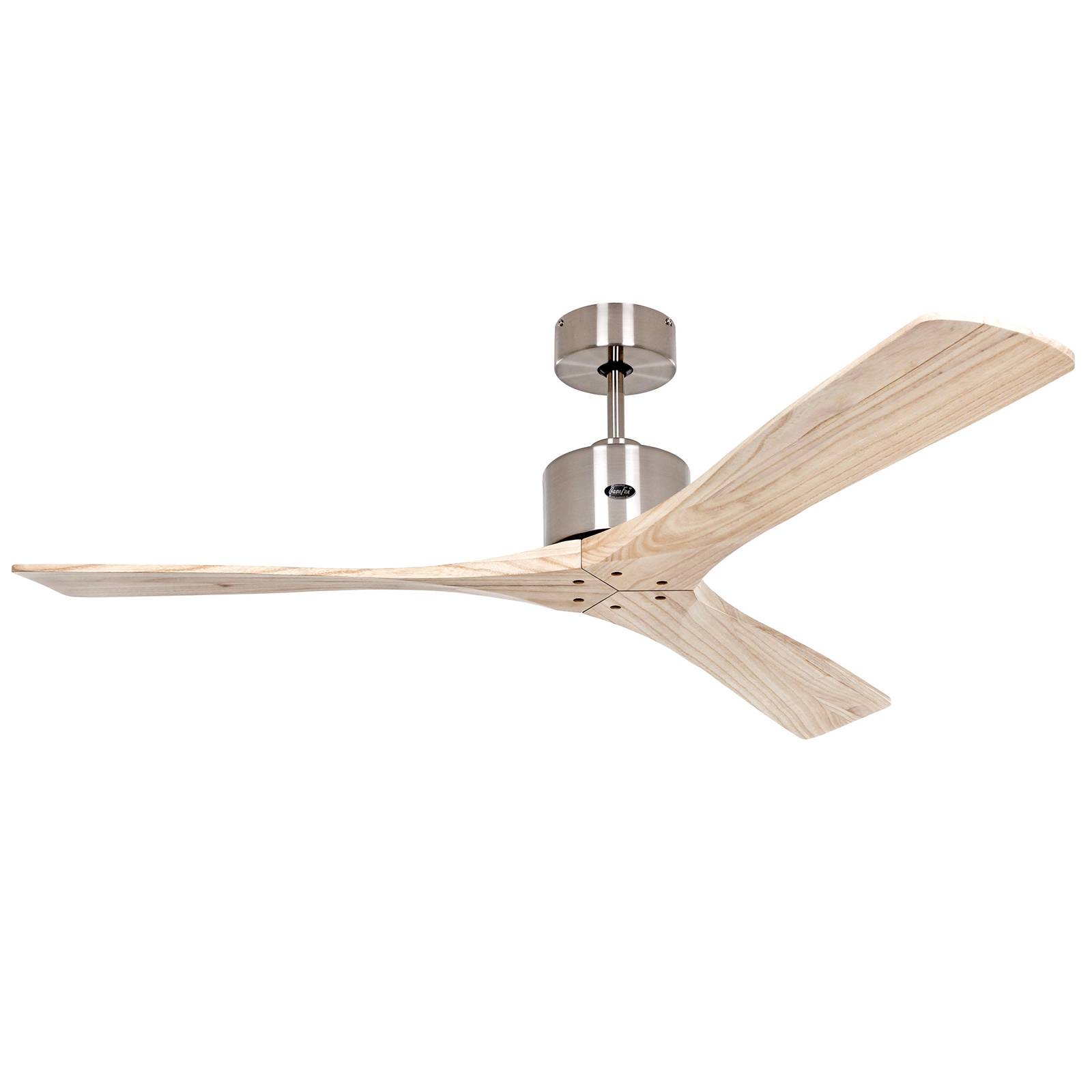 foto del prodotto casafan ventilatore a pale macao, cromo, legno chiaro