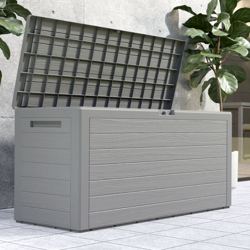 foto del prodotto casaria baule da giardino 280l 116x43x55cm contenitore da esterno box multiuso cassapanca esterni