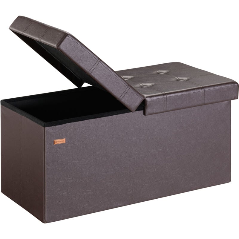 foto del prodotto casaria cassapanca con coperchio pieghevole baule pouf poggiapiedi l brown en 