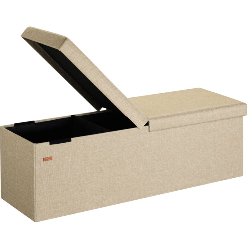 foto del prodotto casaria cassapanca con coperchio pieghevole baule pouf poggiapiedi xl beige de 
