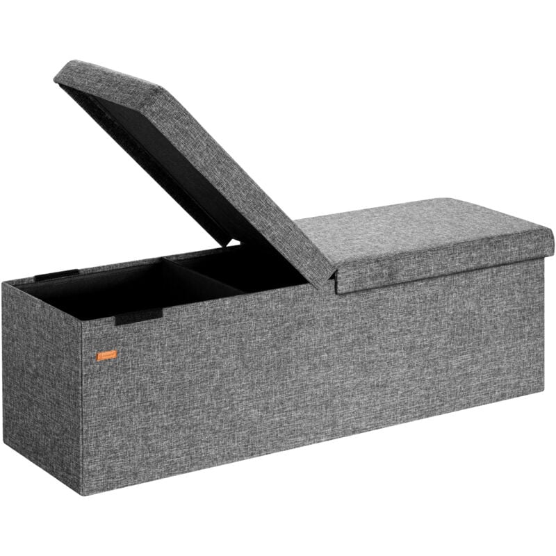 foto del prodotto casaria cassapanca con coperchio pieghevole baule pouf poggiapiedi xl dark grey en 