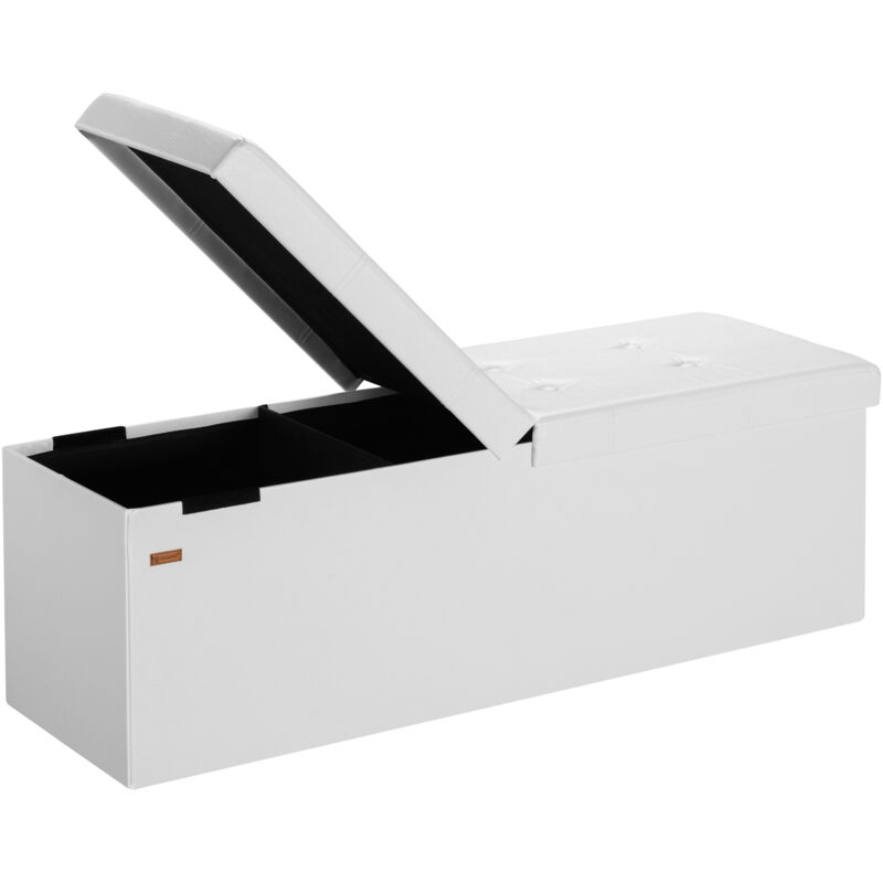 foto del prodotto casaria cassapanca con coperchio pieghevole baule pouf poggiapiedi xl white en