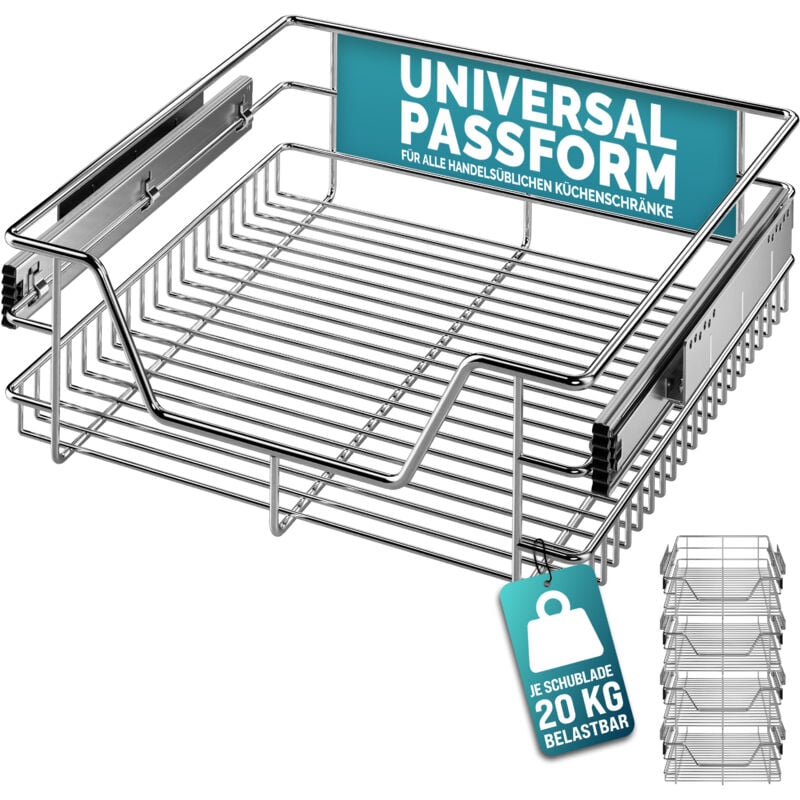 foto del prodotto casaria cestello estraibile sottolavello cassetto telescopico metallo guide scorrevoli 20kg 30cm 40cm 50cm 60cm 50cm. set of 4 en