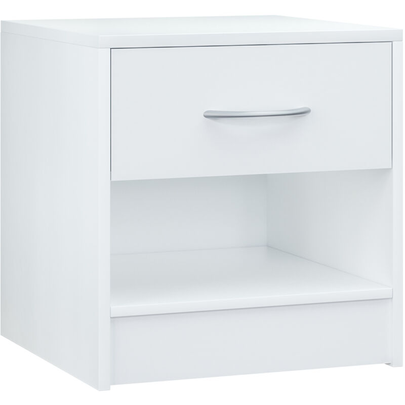 foto del prodotto casaria comodino con cassetto per camera da letto 41cm altezza comfort com portaoggetti in legno 41x39x28cm white en 
