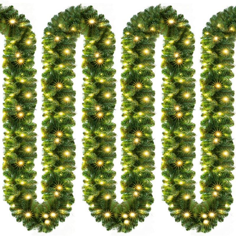 foto del prodotto casaria ghirlanda di natale a led per interni ed esterni ip44 decorazione natalizia ghirlanda di abete ghirlanda artificiale 5m 100 leds en 