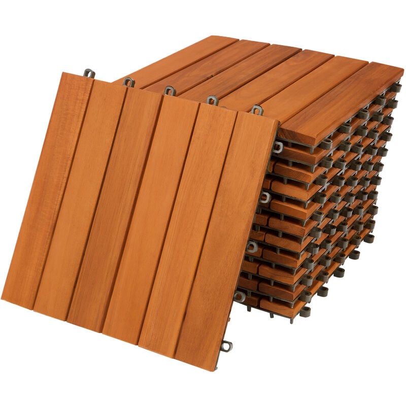 foto del prodotto casaria piastrelle in legno certificato fsc per giardino balcone ad incastro 30x30cm da esterno 11x acacia