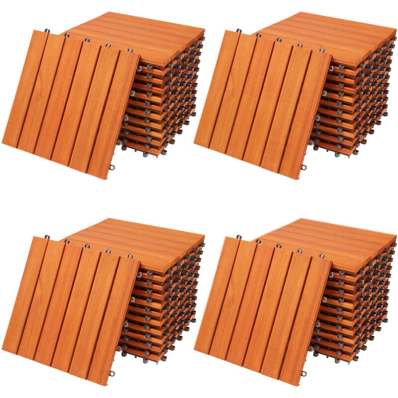 foto del prodotto casaria piastrelle in legno certificato fsc per giardino balcone ad incastro 30x30cm da esterno 44x eucalyptus en 