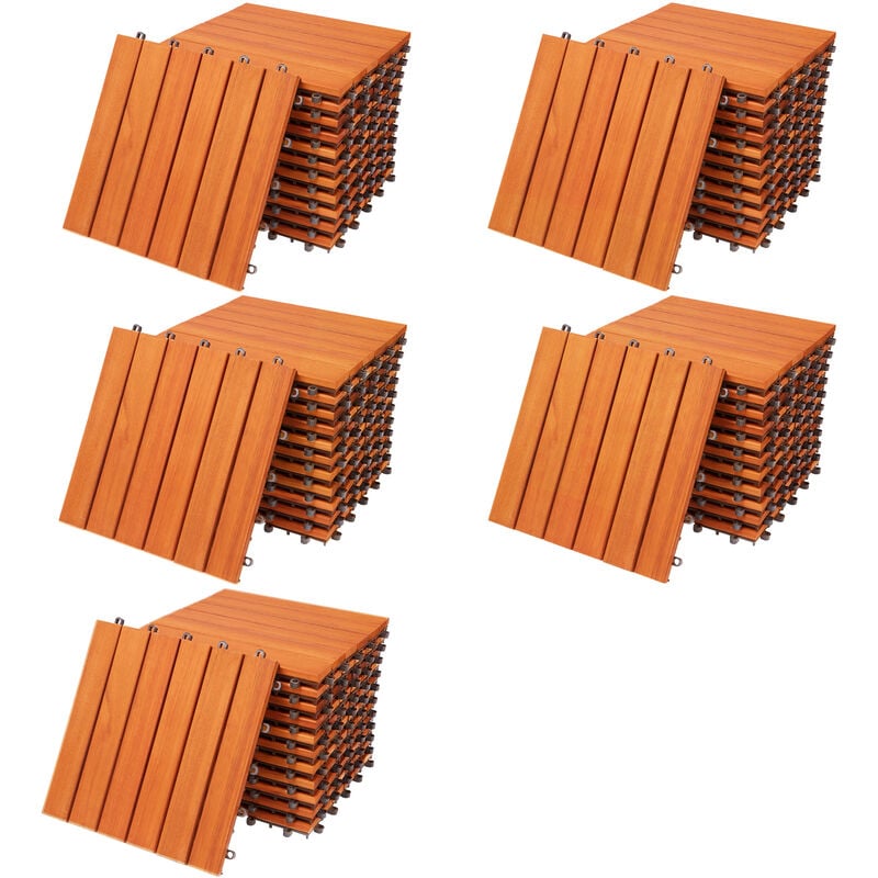 foto del prodotto casaria piastrelle in legno certificato fsc per giardino balcone ad incastro 30x30cm da esterno 55x eucalyptus en 